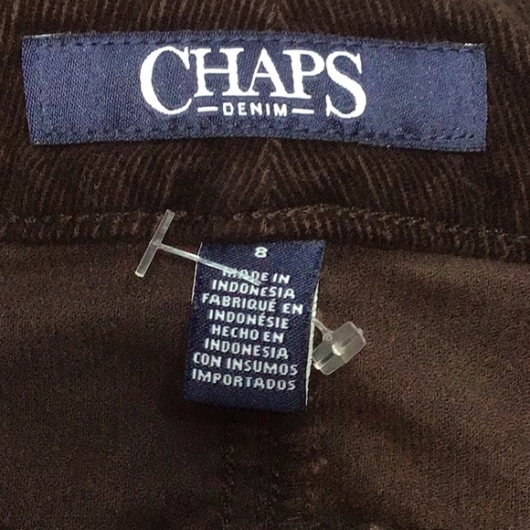 CHAPS Corduroy Dark Brown Slimming Stretch 5 Pocket Zip Front - Picture 2 of 11